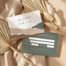 Elegant Mountain Torn Edge Certificate Gift Card