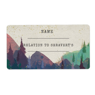 Elegant Mountain Wedding Guest Name Tags
