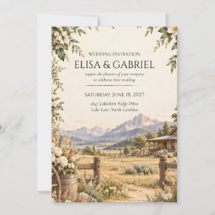 Elegant Mountain Wedding Invitation