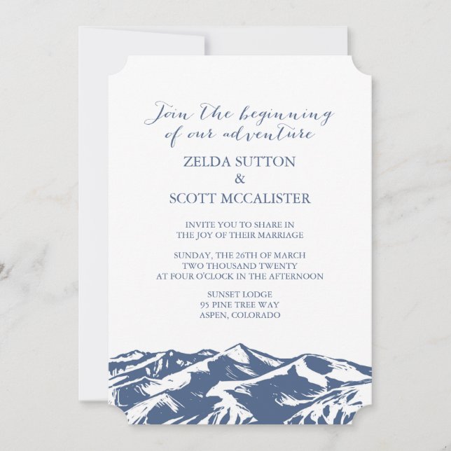 Elegant Mountain Wedding invitation (Front)
