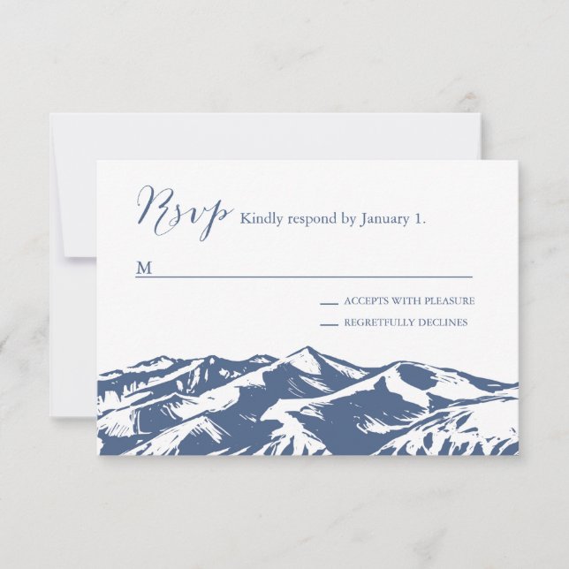 Elegant Mountain Wedding RSVP Card (Front)