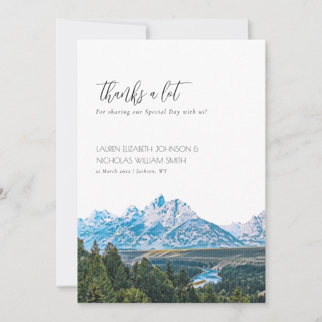Elegant Mountain Wedding Thank You  (Front)