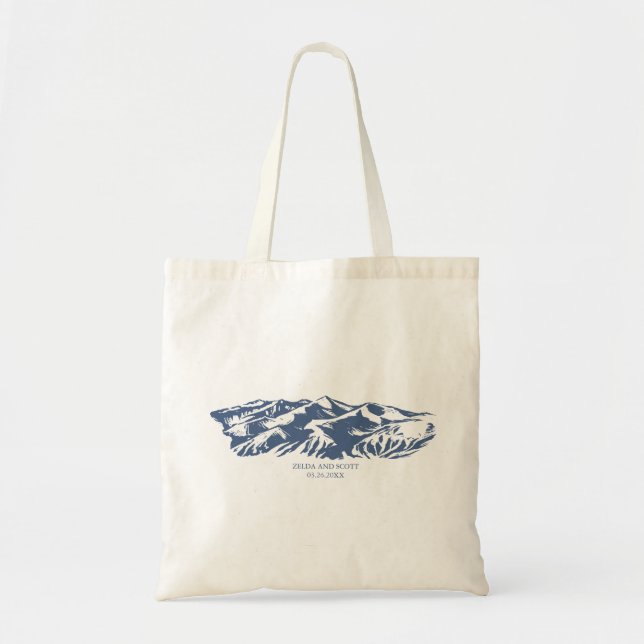Elegant Mountain Wedding Tote Bag (Front)