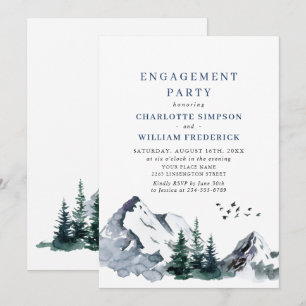 Elegant Mountains Forest ENGAGEMENT PARTY Invitation