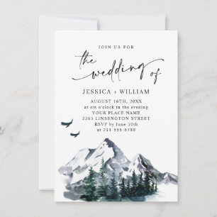 Elegant Mountains Forest Landscape Wedding Invitation
