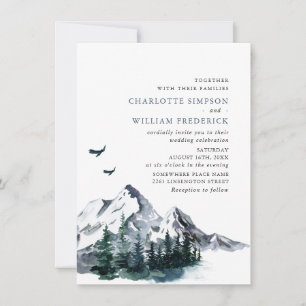 Elegant Mountains Forest Landscape Wedding Invitation