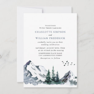 Elegant Mountains Forest Landscape Wedding Invitation