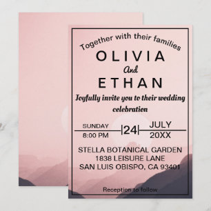 Elegant Mountains Nature Outdoors Wild Wedding Invitation