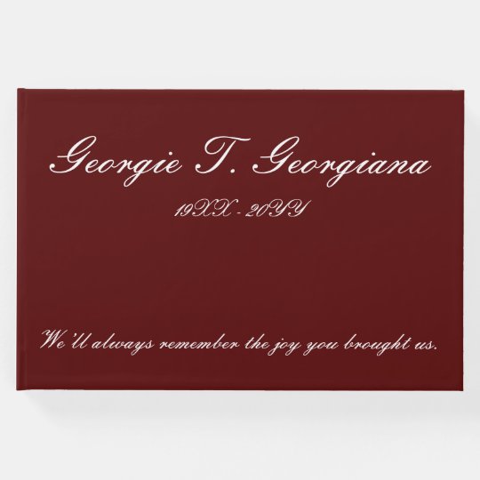 Elegant & Mournful Funeral Guest Book