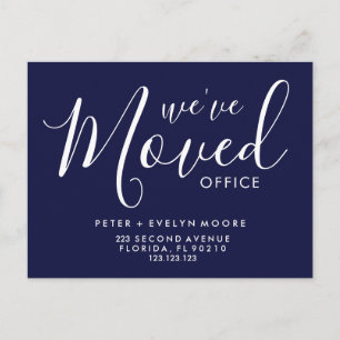 elegant moved office business announcement postcard