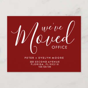 elegant moved office business announcement postcard