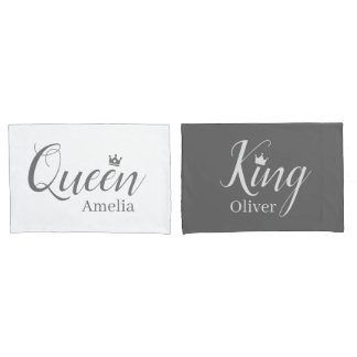 Elegant Mr. and Mrs. | King and Queen Modern Minim Pillowcase
