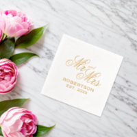 Elegant Mr and Mrs luxury wedding custom gold