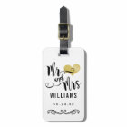 Elegant Mr and Mrs Monogram Black Gold