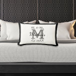Elegant Mr and Mrs Name Black Newlywed Monogram Lumbar Cushion<br><div class="desc">A simple yet elegant black and white Mr. & Mrs. Monogrammed Wedding Lumbar Pillow Keepsake. Customise with the Newlywed's Last Name and Initial. You can personalise for your entire bridal party! Personalised Gifts For Couples—makes a great wedding or anniversary gift. Reversible black and white chic design.</div>