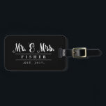 Elegant Mr. and Mrs. Photo Luggage Tag<br><div class="desc">This modern and elegant luggage tag is perfect for a married couple. It features the words “Mr. & Mrs.” on one side and a picture of the couple on the other side. Add the last name and the wedding year for a personal touch. This makes a great wedding gift or...</div>