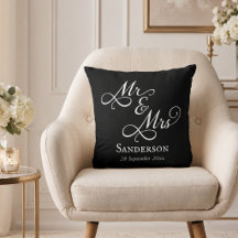 Elegant Mr and Mrs Wedding Black