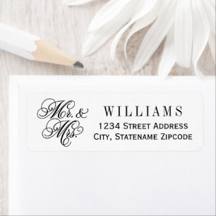 Elegant Mr and Mrs Wedding Return Address