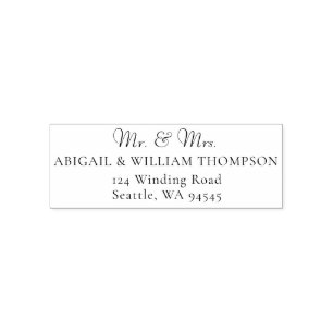 Elegant Mr. Mrs. Classic Wedding Return Address Self-inking Stamp