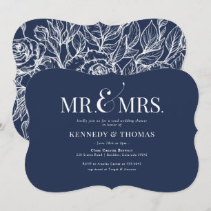 Elegant Mr. & Mrs. Coed Bridal or Wedding Shower I Invitation