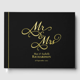 Elegant Mr Mrs Wedding Foil Guestbook