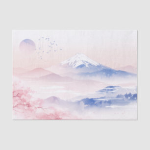 Elegant Mt. Fuji & Cherry Blossoms Japanese Art Tissue Paper