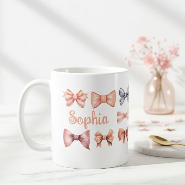 Elegant Mug with Romantic Bows - Personalized Gift (Creator Uploaded)