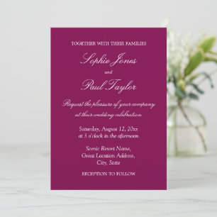Elegant Mulberry Wine Wedding Invitation