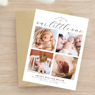 Elegant Multi Photo Birth Announcement