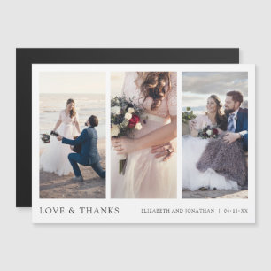 Elegant Multi Photo Wedding Thank You Magnet