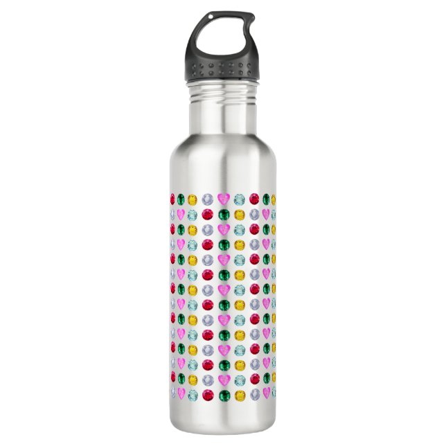 Elegant Multicolor Gemstones 710 Ml Water Bottle (Front)