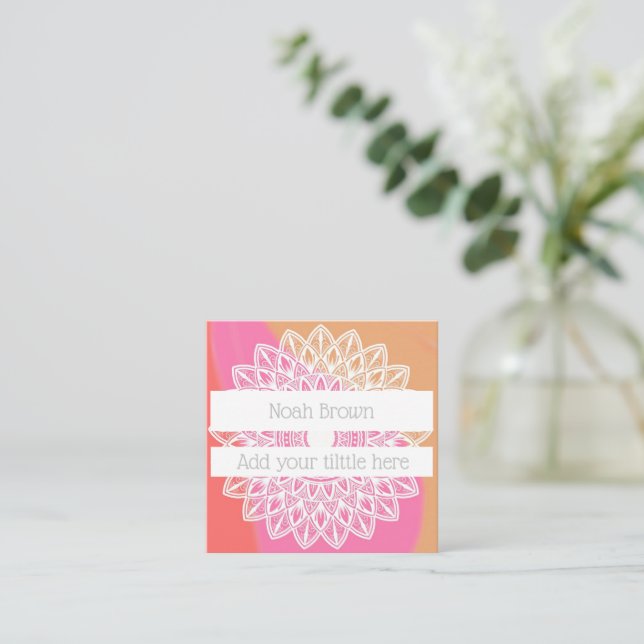 Elegant multicolor Mandala Logo Business Card (Standing Front)