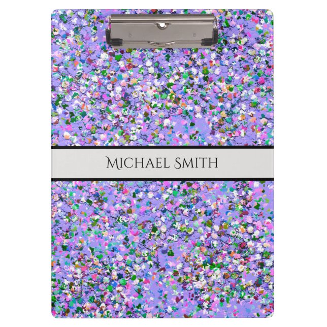 Elegant Multicolor Mosaic Modern Grit Glitter #6 Clipboard (Front)