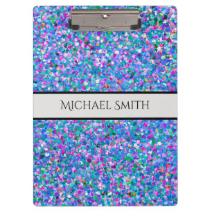 Elegant Multicolor Mosaic Modern Grit Glitter Clipboard