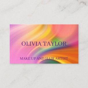 Elegant multiple color pink acrylic painting business card