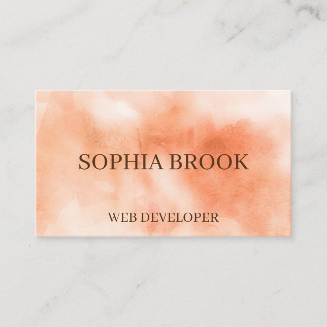 Elegant multiple ocher orange watercolor painting business card (Front)