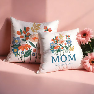 Elegant Mum Floral Flowers Personalised Cushion