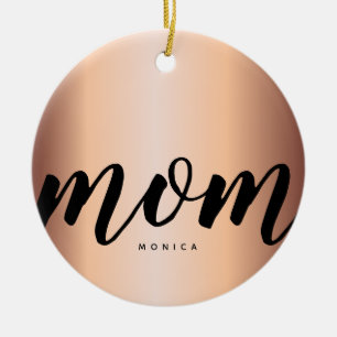 Elegant Mum Modern Minimalist Faux Rose Gold Ceramic Tree Decoration