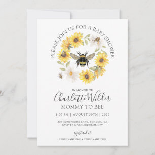 Elegant Mummy To Bee Baby Shower Invitation