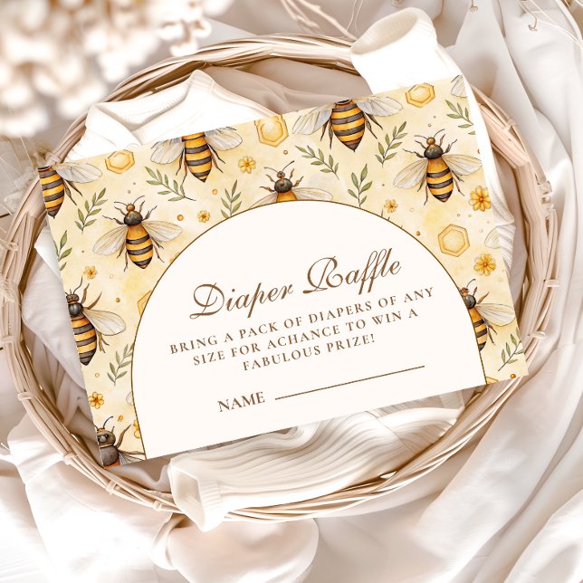 Elegant Mummy to Bee Diapper Raffle Enclosure Card (Creator Uploaded)
