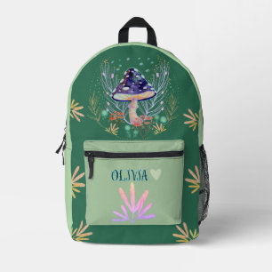 elegant mushroom autumn  printed backpack