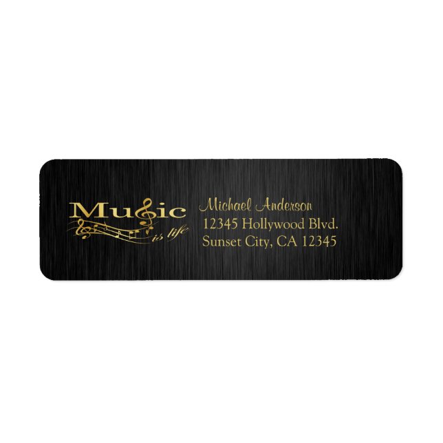 Elegant Music is Life black and gold labels (Front)