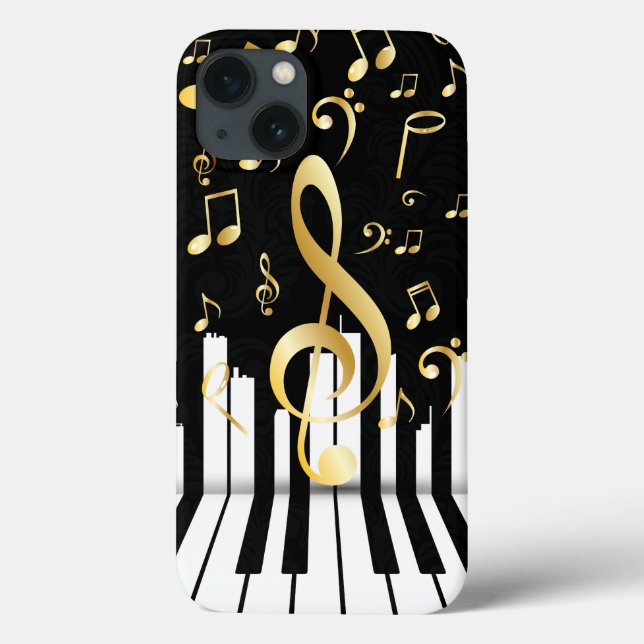 Elegant Music Note Luxury piano keys Case-Mate iPhone Case (Back)