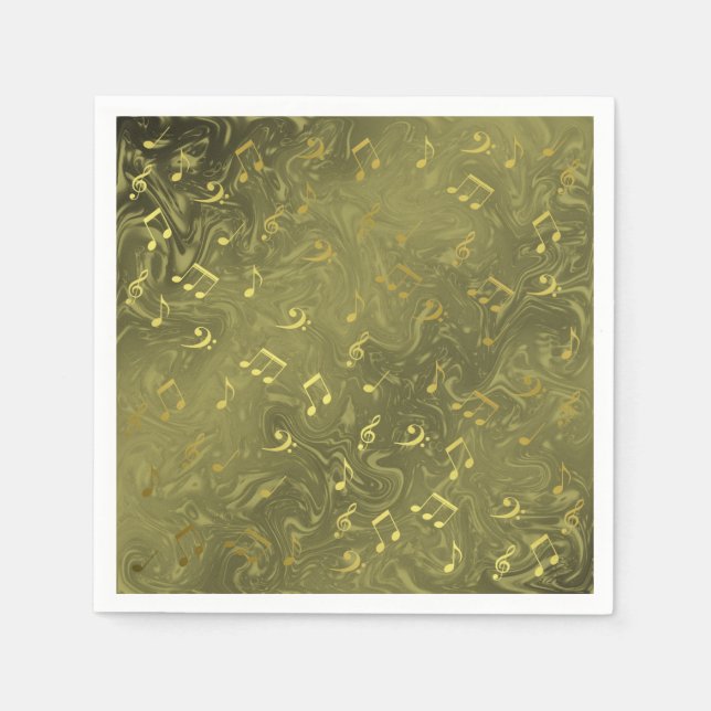 elegant music notes pattern paper napkins (Front)