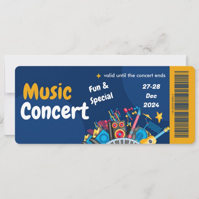 Elegant Music Party Invitation Card Design (Front)