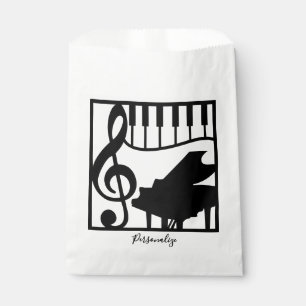 Elegant Music Piano Keyboard Clef Note Stylish Favour Bags