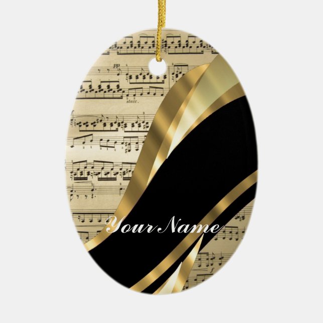 Elegant music sheet ceramic tree decoration (Front)