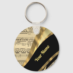 Elegant music sheet key ring