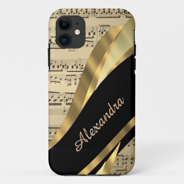 Elegant music sheet personalised Case-Mate iPhone case (Back)