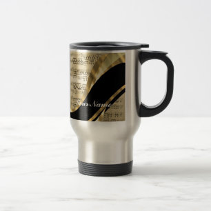 Elegant music sheet travel mug